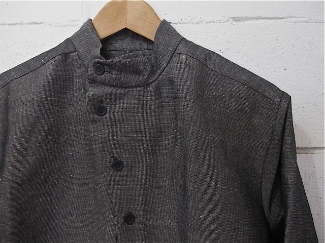 THE ESSENCE［エッセンス］-GREY LINEN COTTON SHIRT